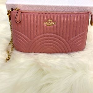 Coach Large Art Deco Wristlet/ Clutch Pink